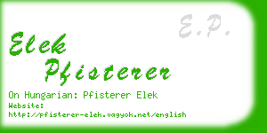 elek pfisterer business card